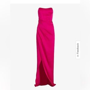 Express Satin Strapless Corset Wrap Maxi Dress